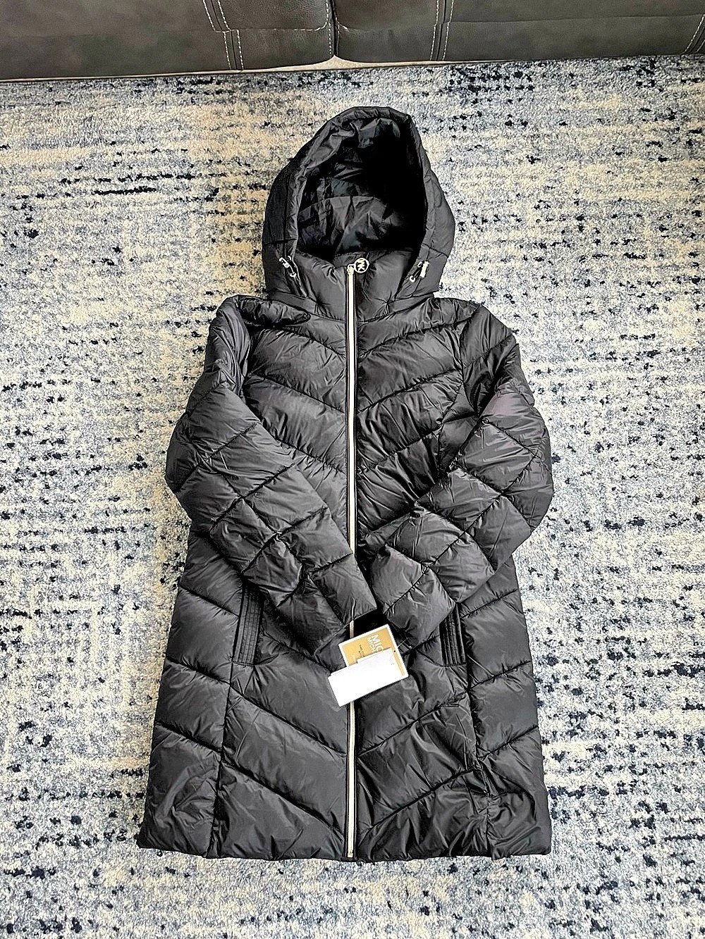 Michael Kors Packable Down Coat in Black Size Medium